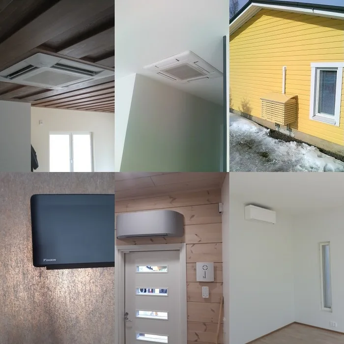 esimerkkikuvia ilmalämpöpumppuasennuksistamme
